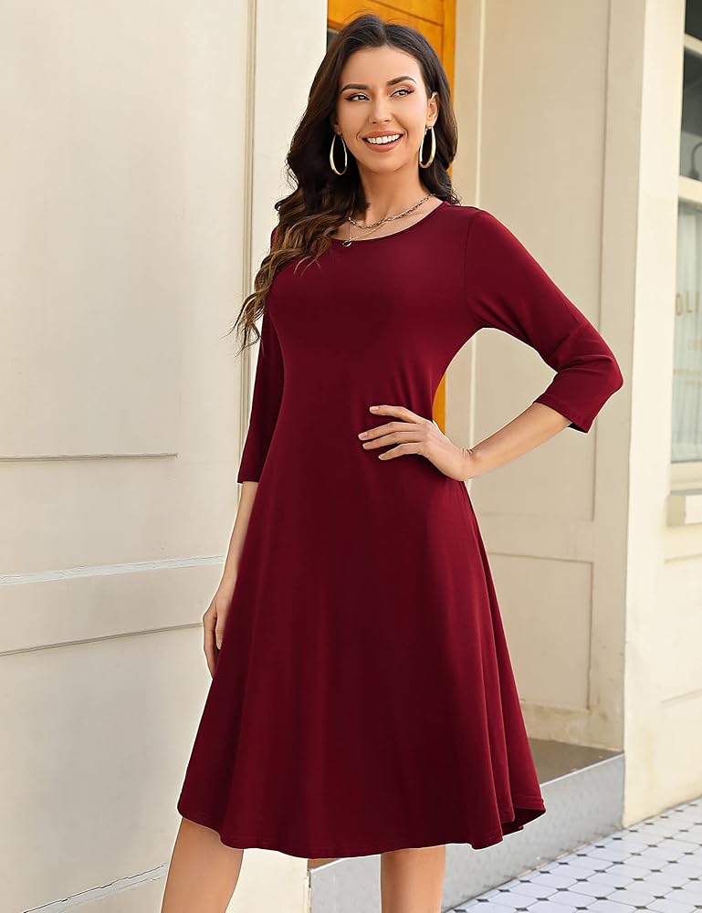 Illustrative example of 3/4 sleeve dresses