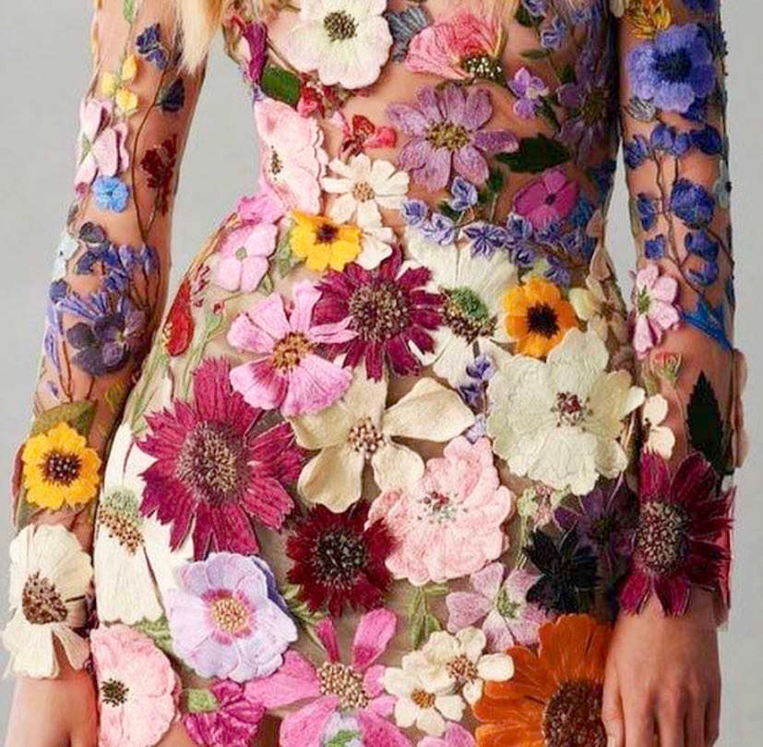 Illustrative example of 3d flower dress
