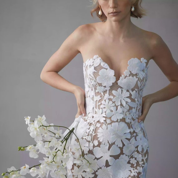 Illustrative example of 3d flower dress