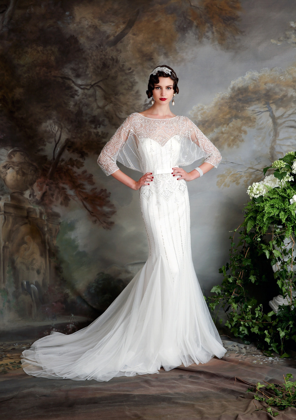 Illustrative example of art deco wedding dress