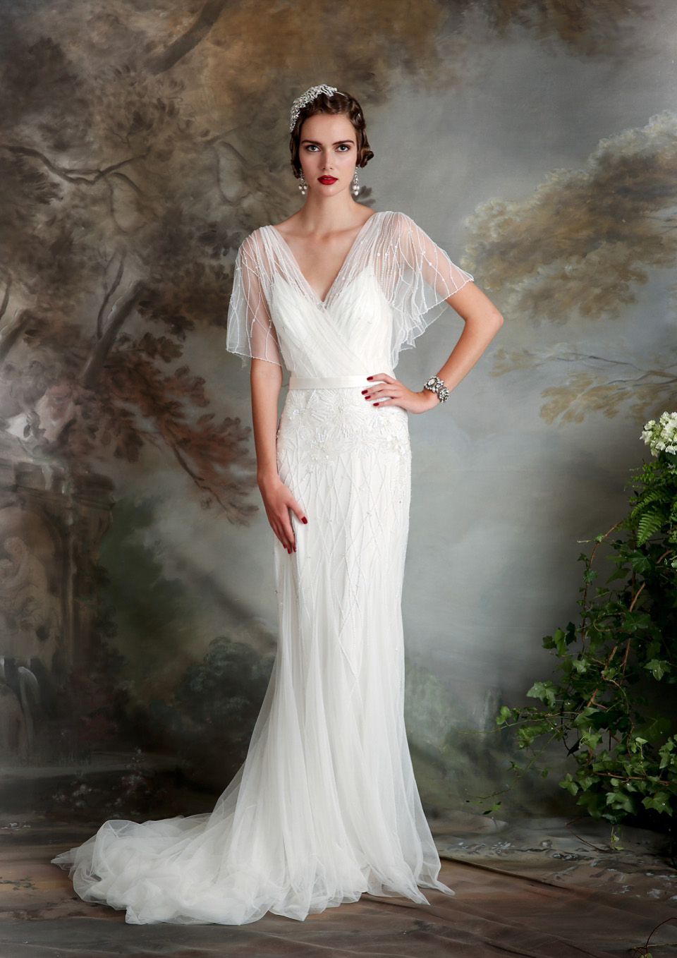 Illustrative example of art deco wedding dress