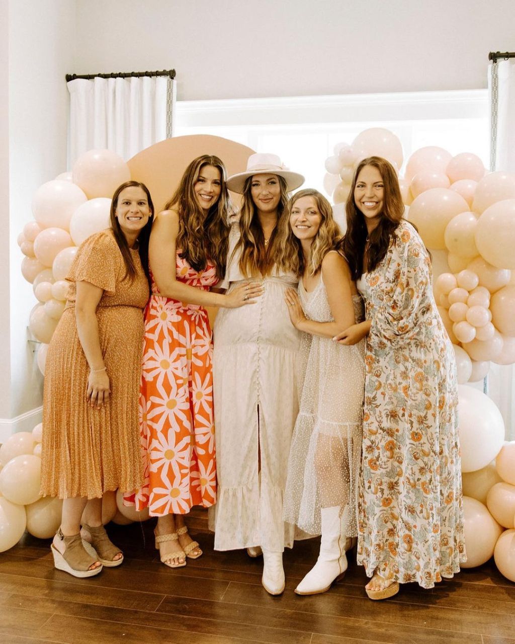 Illustrative example of baby shower guest dress