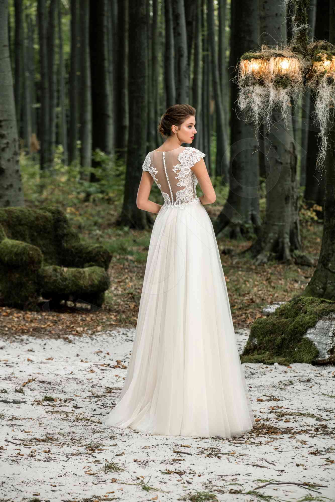 Illustrative example of bateau neckline wedding dress