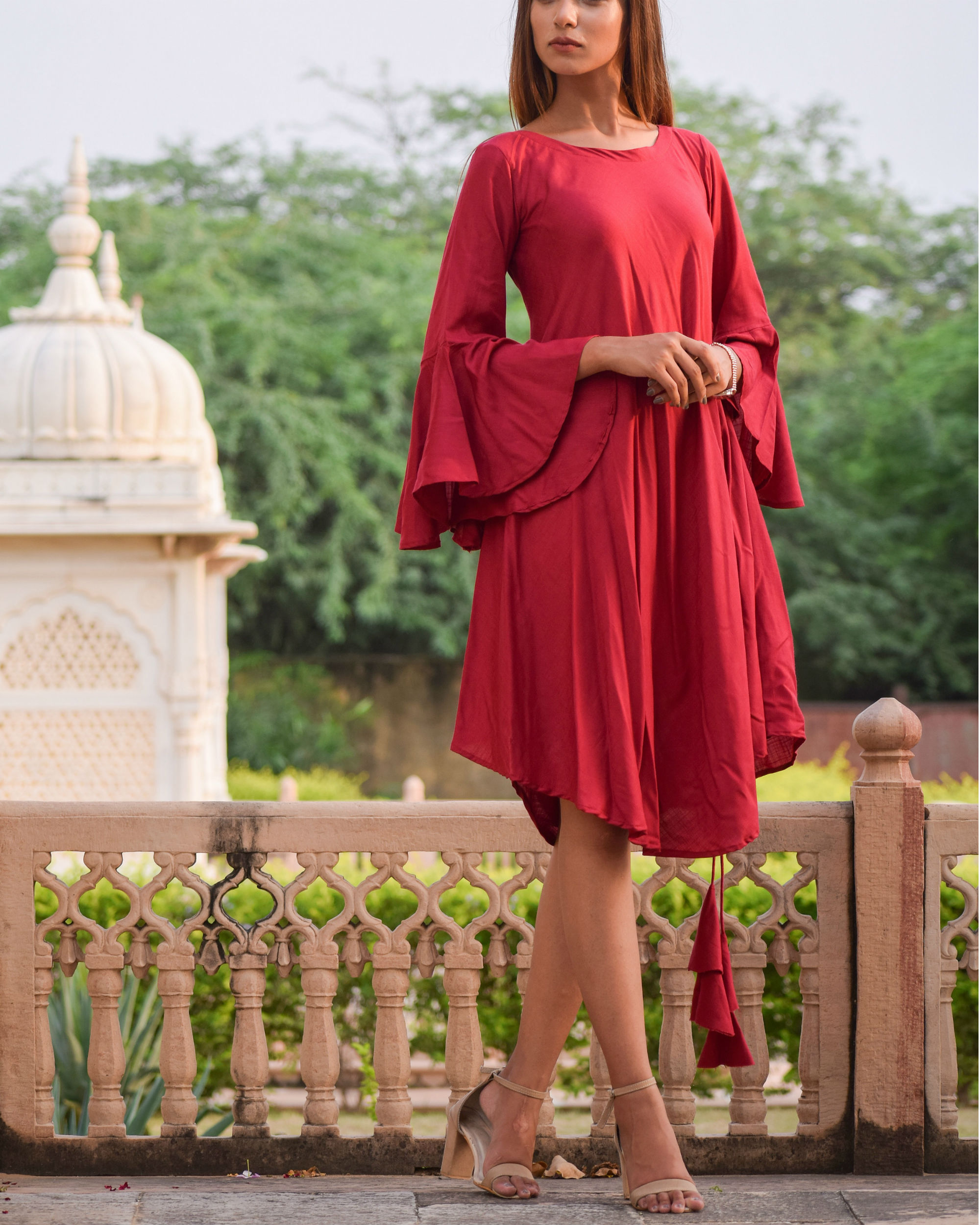 Illustrative example of bell arm dresses