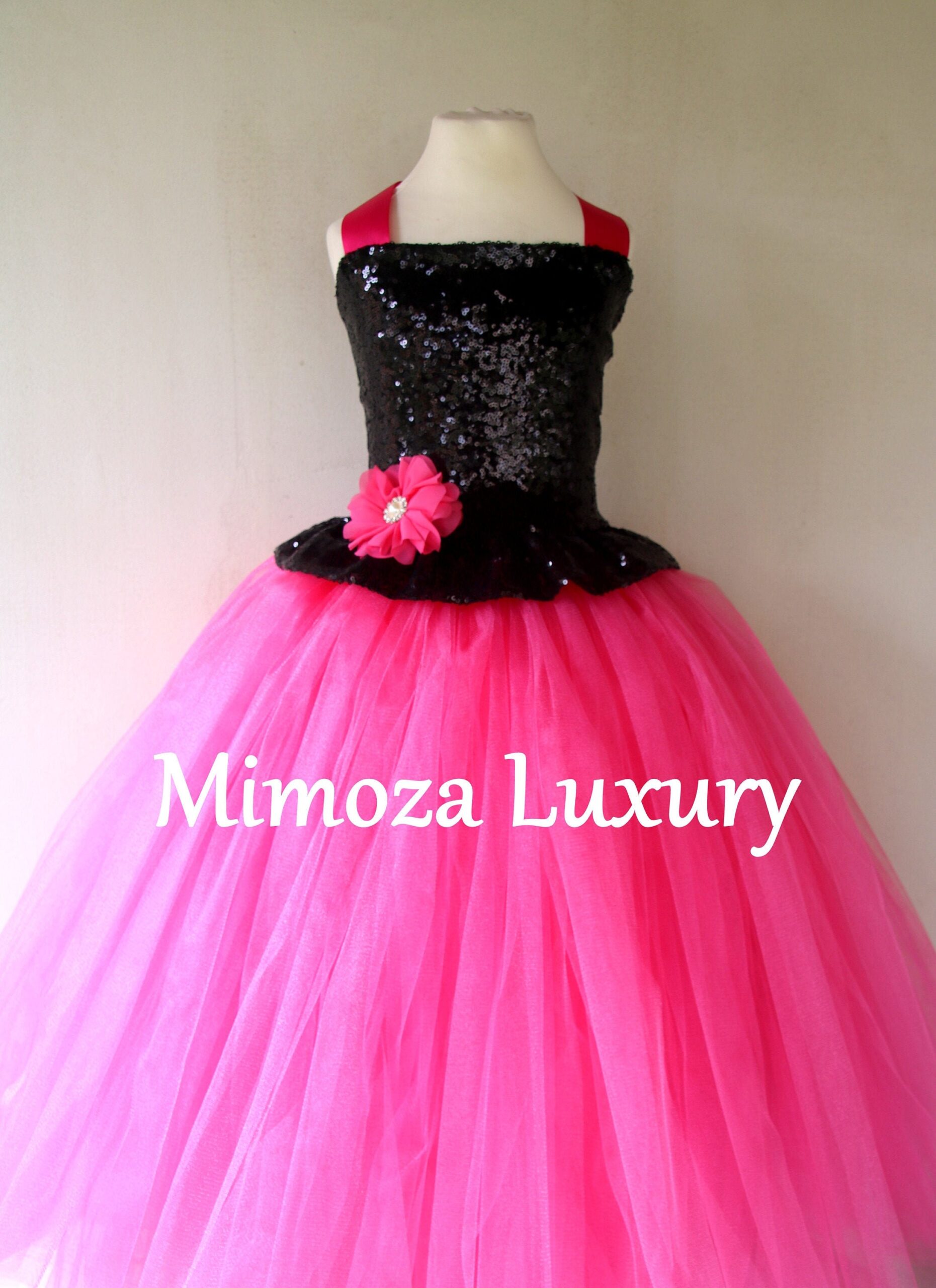 Illustrative example of black and pink dress