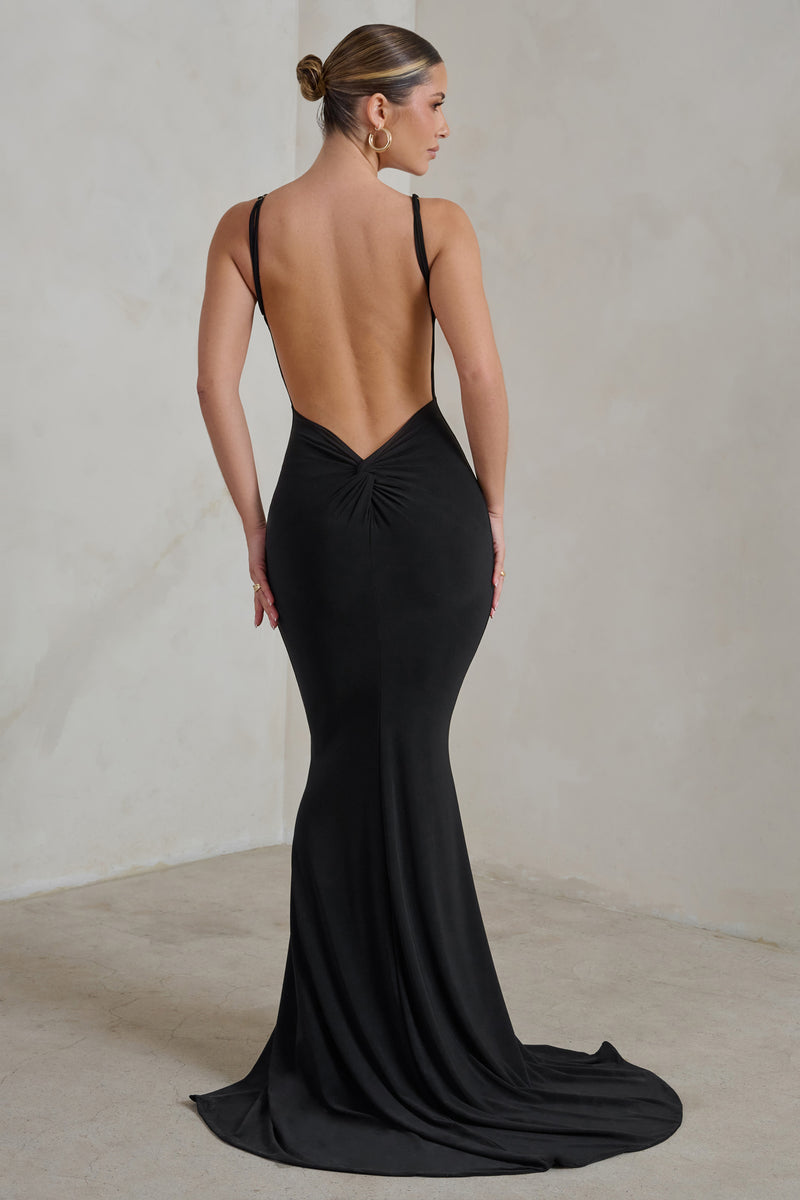 Illustrative example of black backless dress
