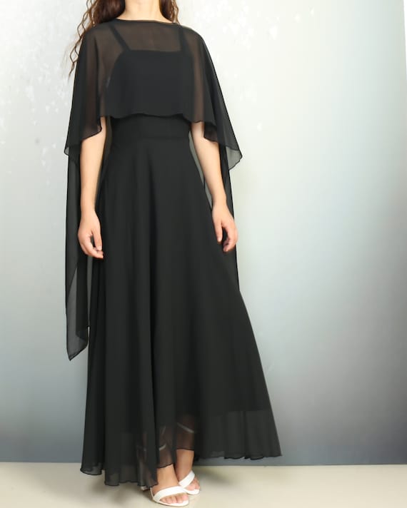 Illustrative example of black chiffon dress
