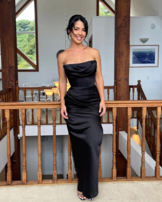 Illustrative example of black corset dress