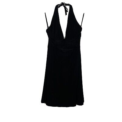 Illustrative example of black halter neck dress