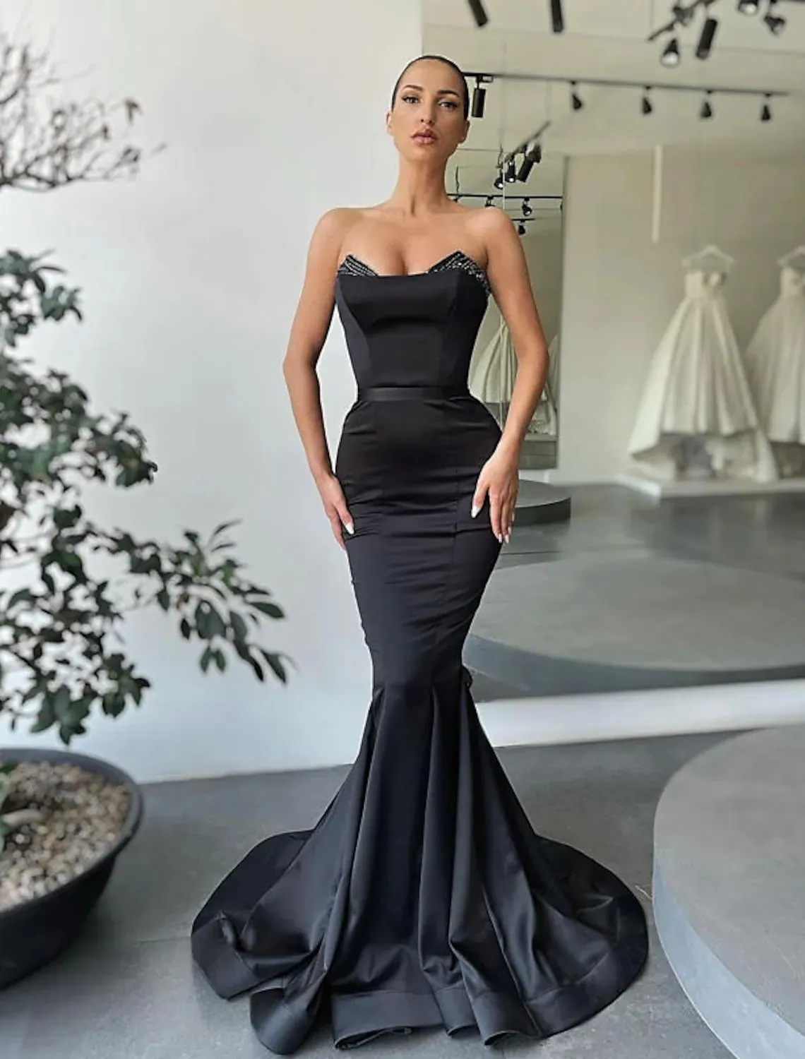 Illustrative example of black mermaid dress