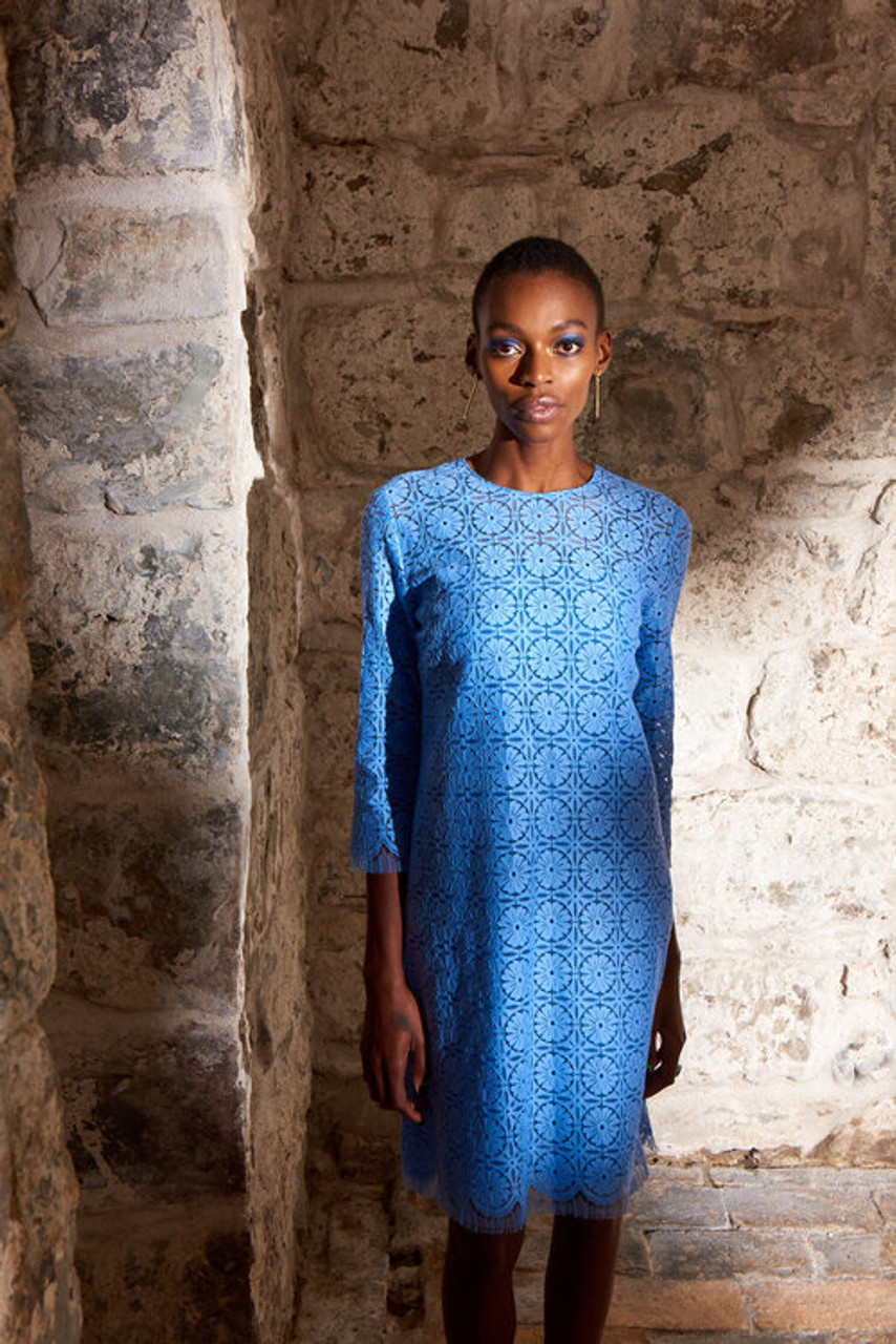 Illustrative example of blue and lace dress