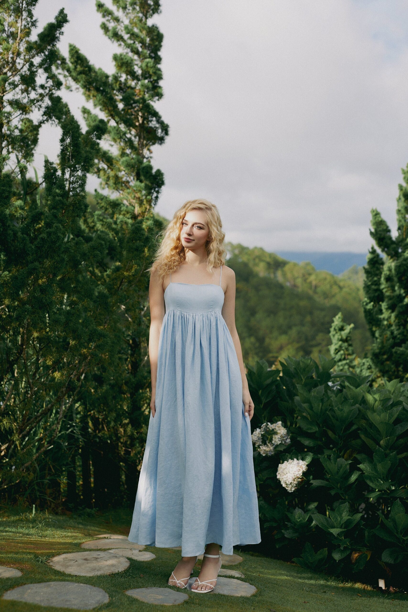 Illustrative example of blue babydoll dress