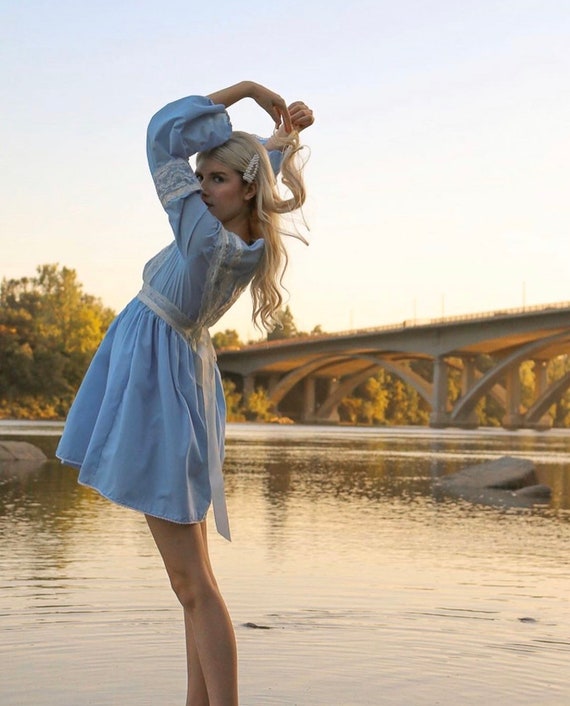 Illustrative example of blue babydoll dress