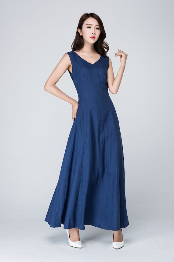 Illustrative example of blue dress long