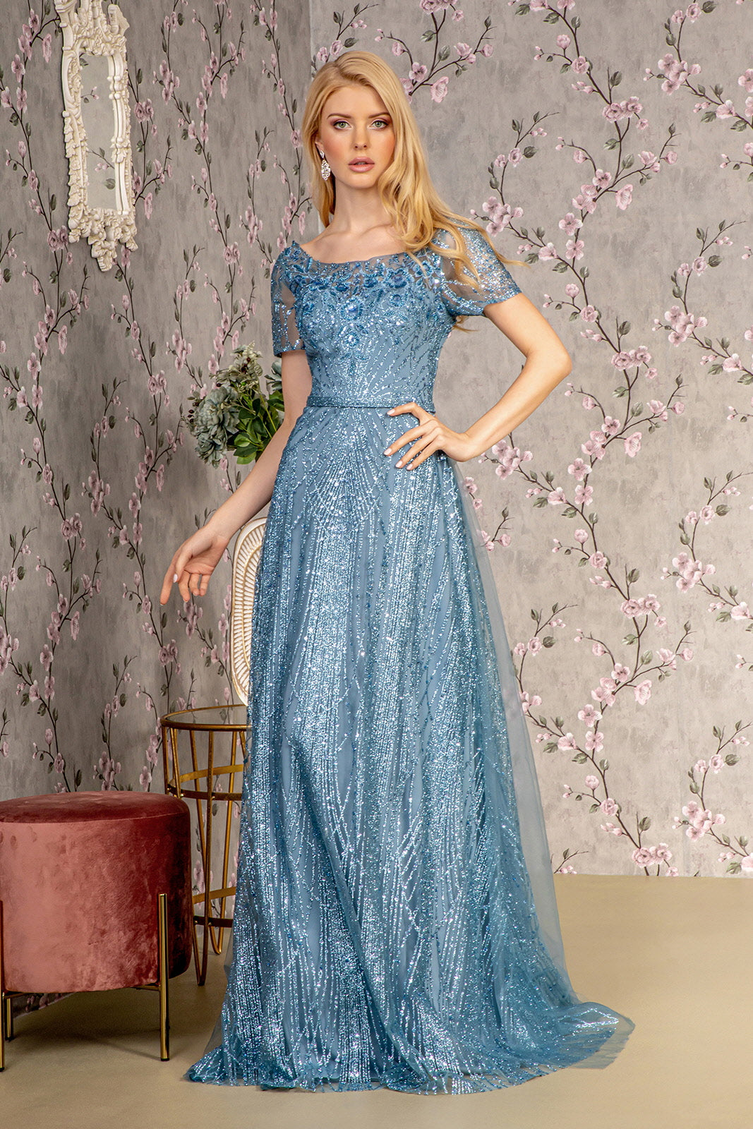 Illustrative example of blue mother of the bride dress