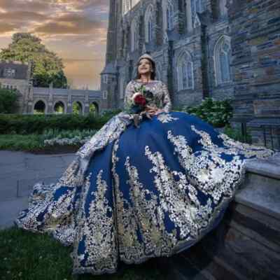 Illustrative example of blue quince dresses
