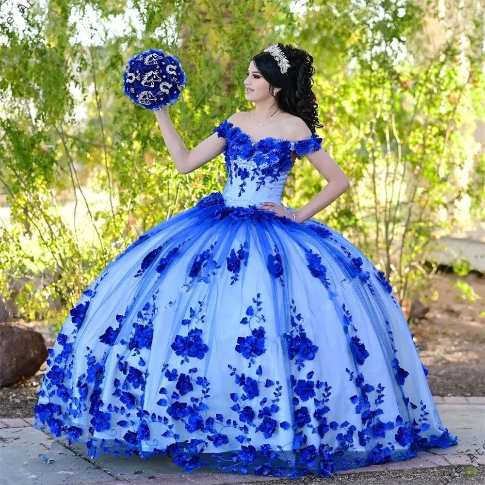 Illustrative example of blue quinceanera dresses