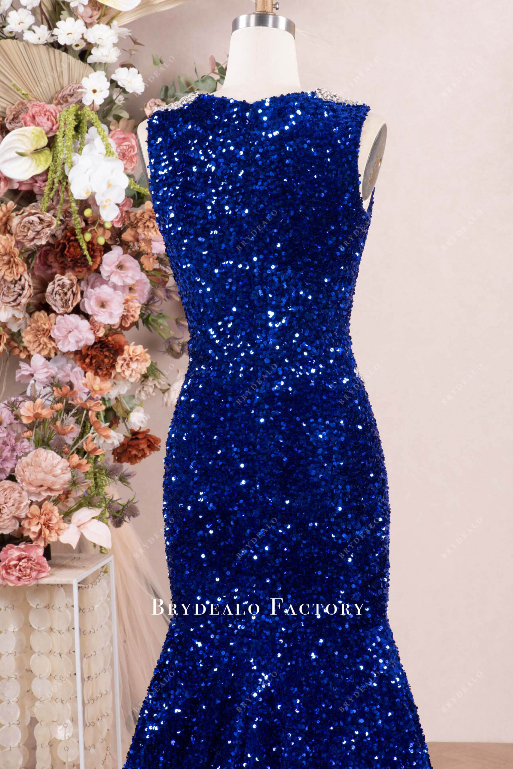 Illustrative example of blue sparkly dress