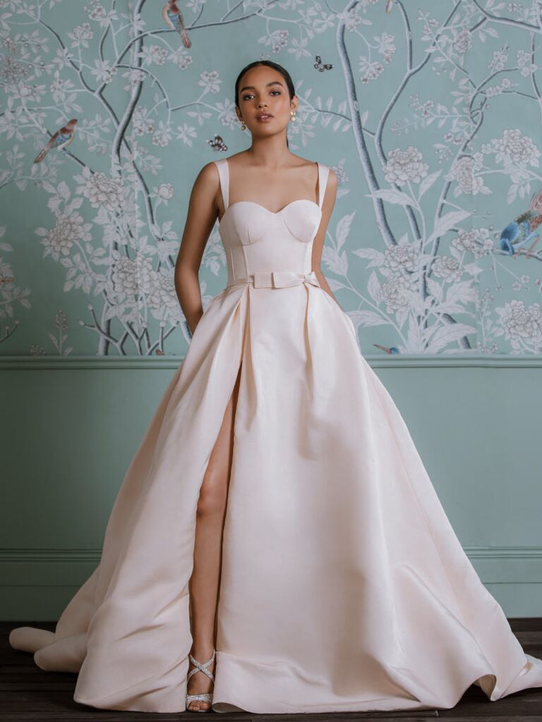 Illustrative example of blush pink wedding dress