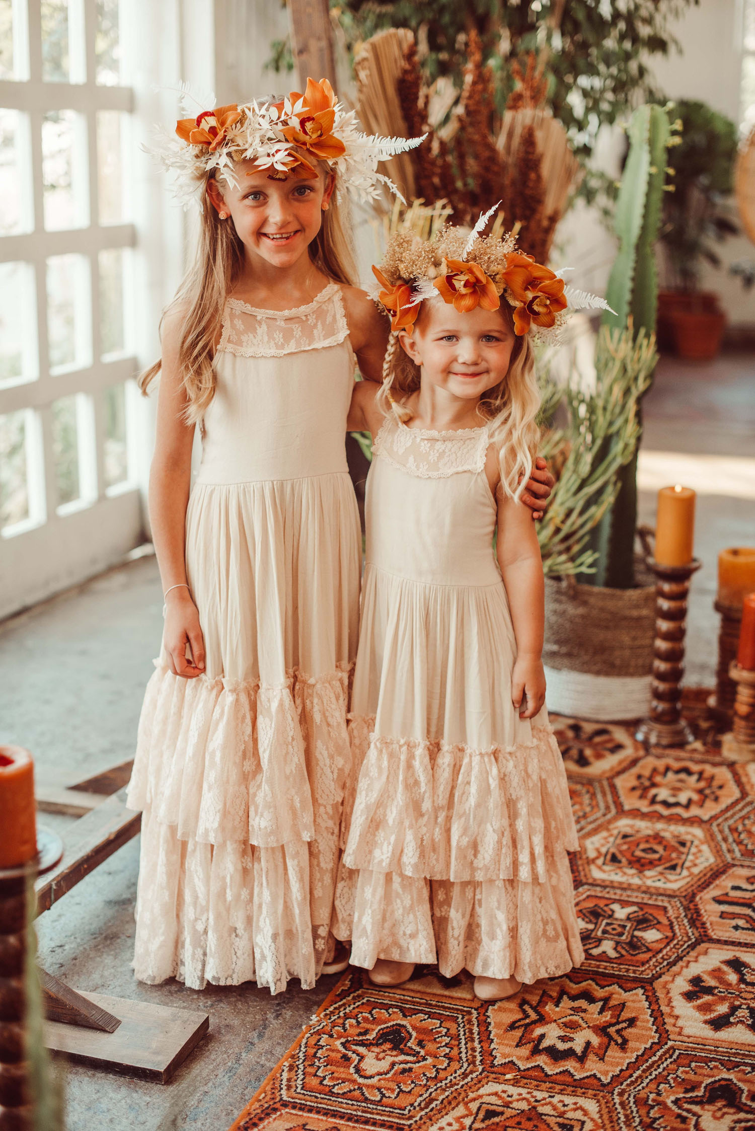 Illustrative example of boho flower girl dress