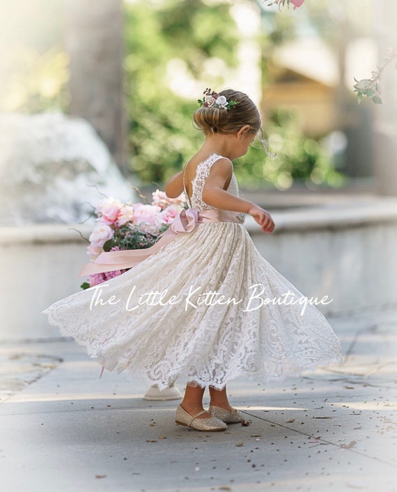 Illustrative example of boho flower girl dress