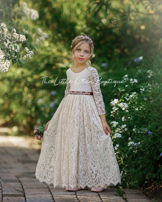 Illustrative example of boho flower girl dress