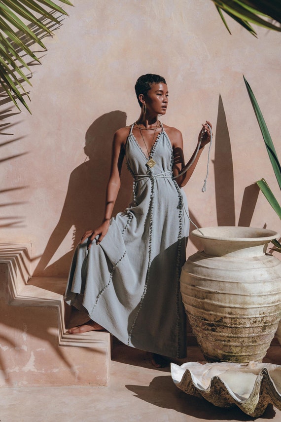 Illustrative example of boho wedding guest dress