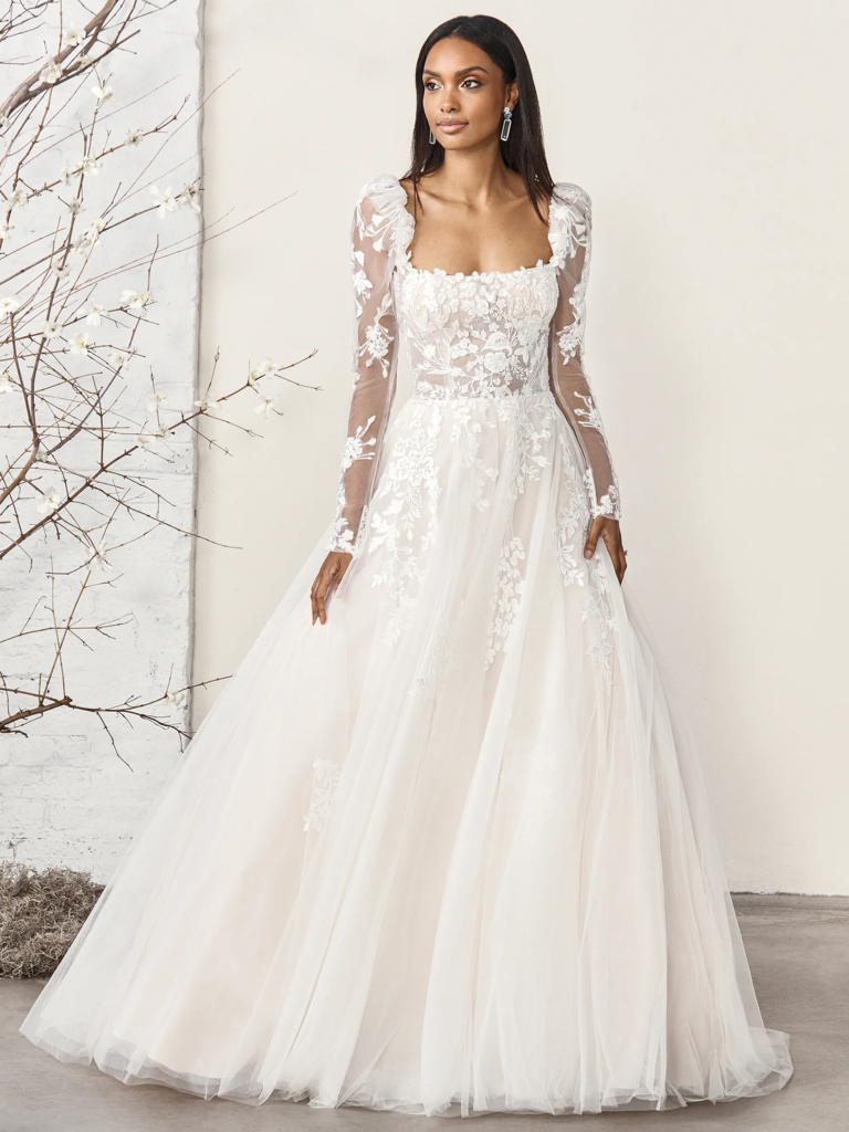 Illustrative example of bridal dresses with sleeves
