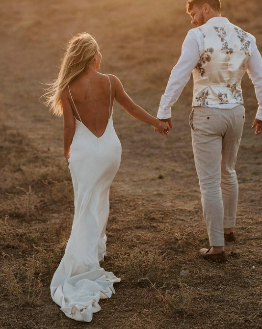 Illustrative example of bridal slip dress