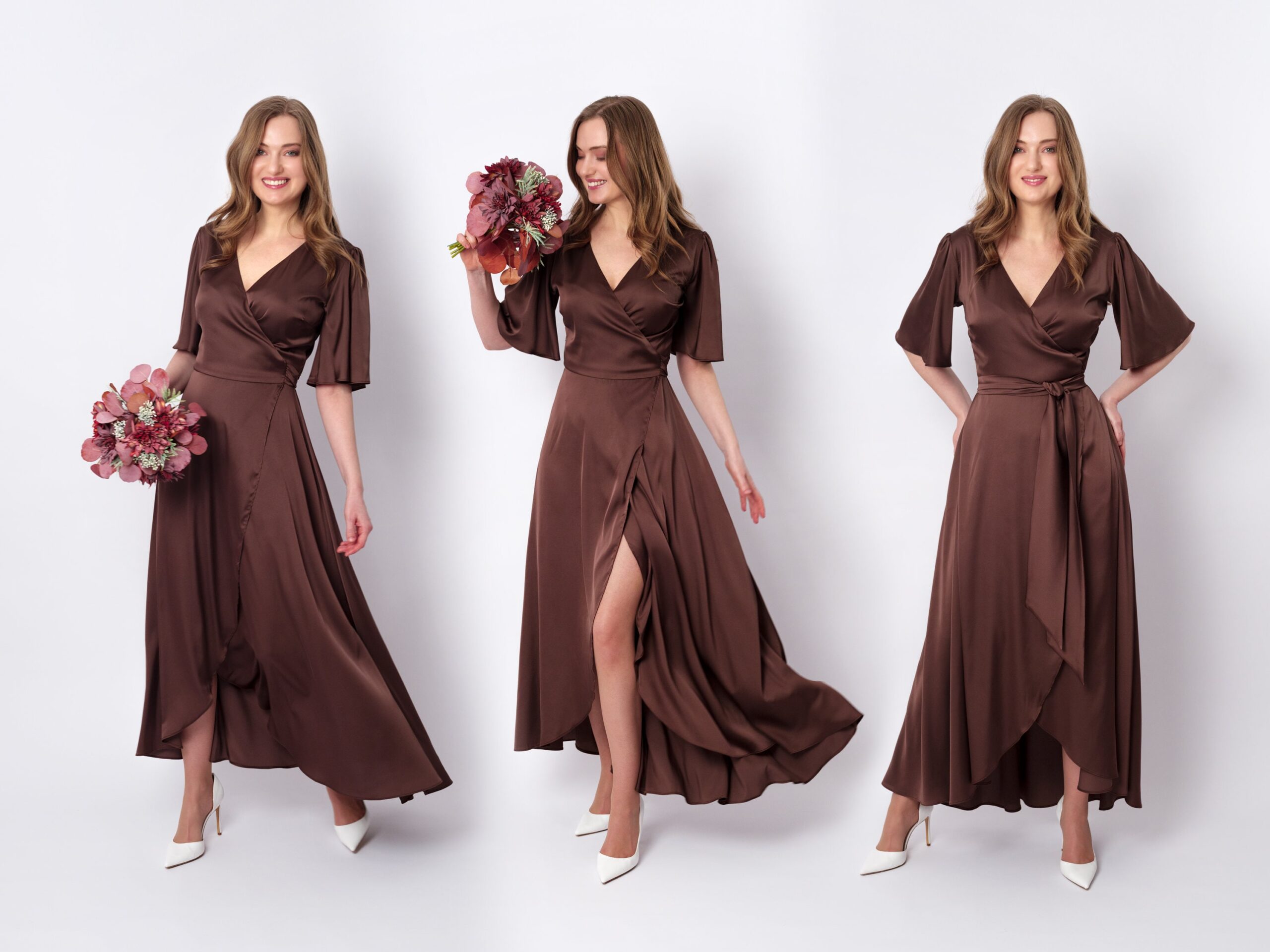 Illustrative example of brown cocktail dress