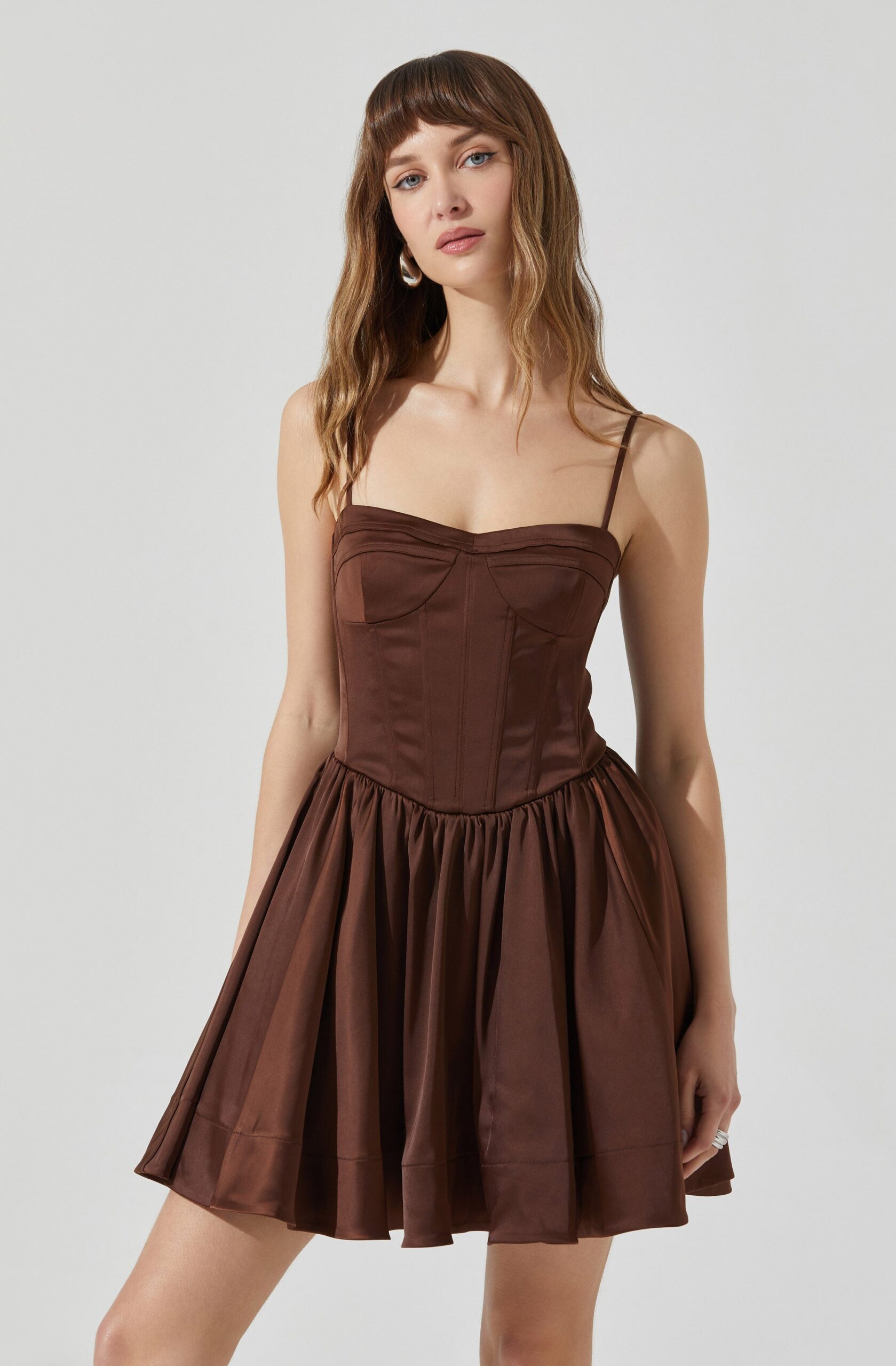Illustrative example of brown cocktail dress