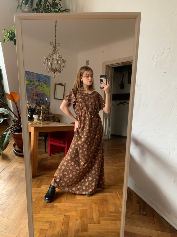 Illustrative example of brown floral dress