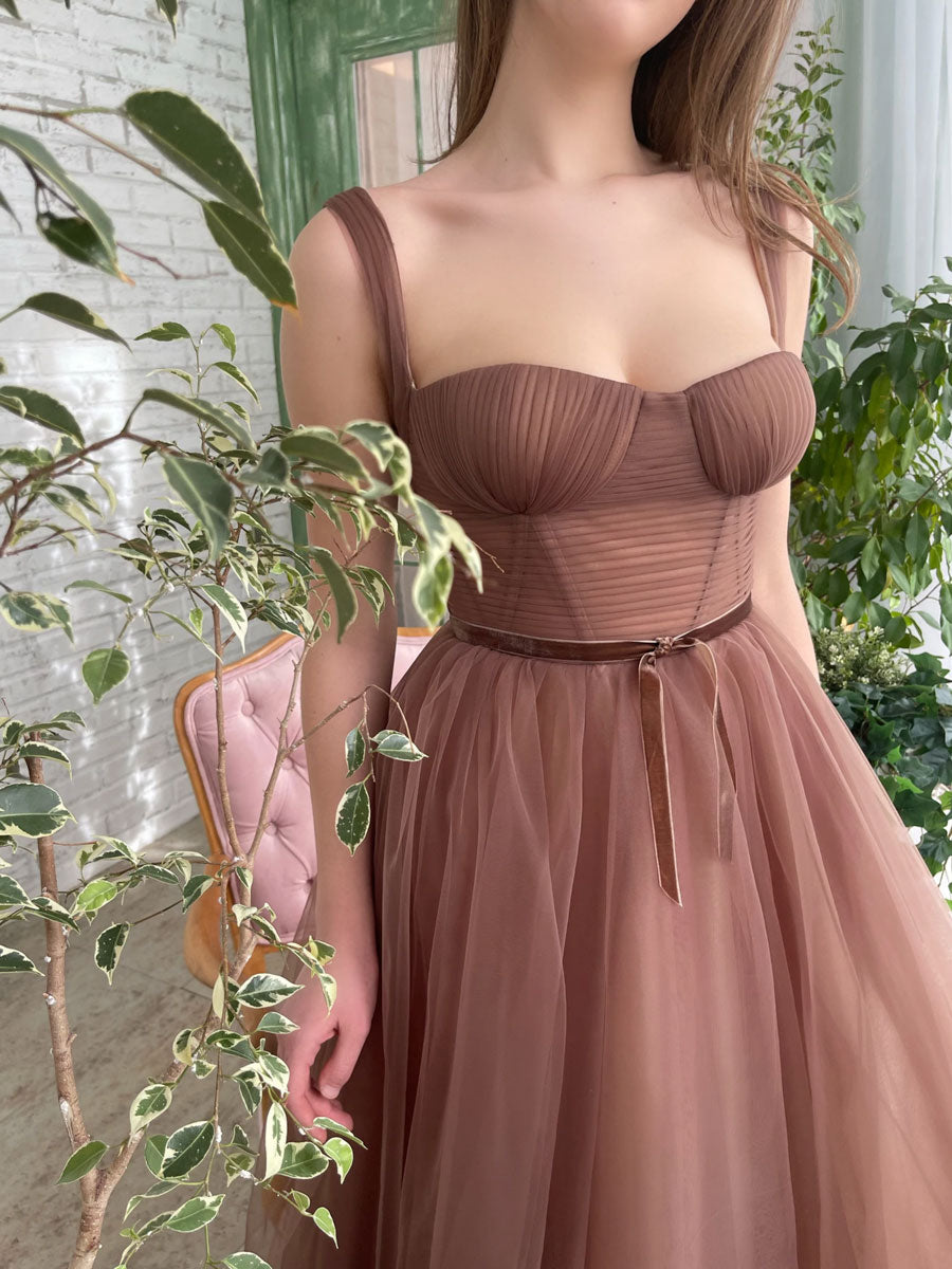 Illustrative example of brown homecoming dress
