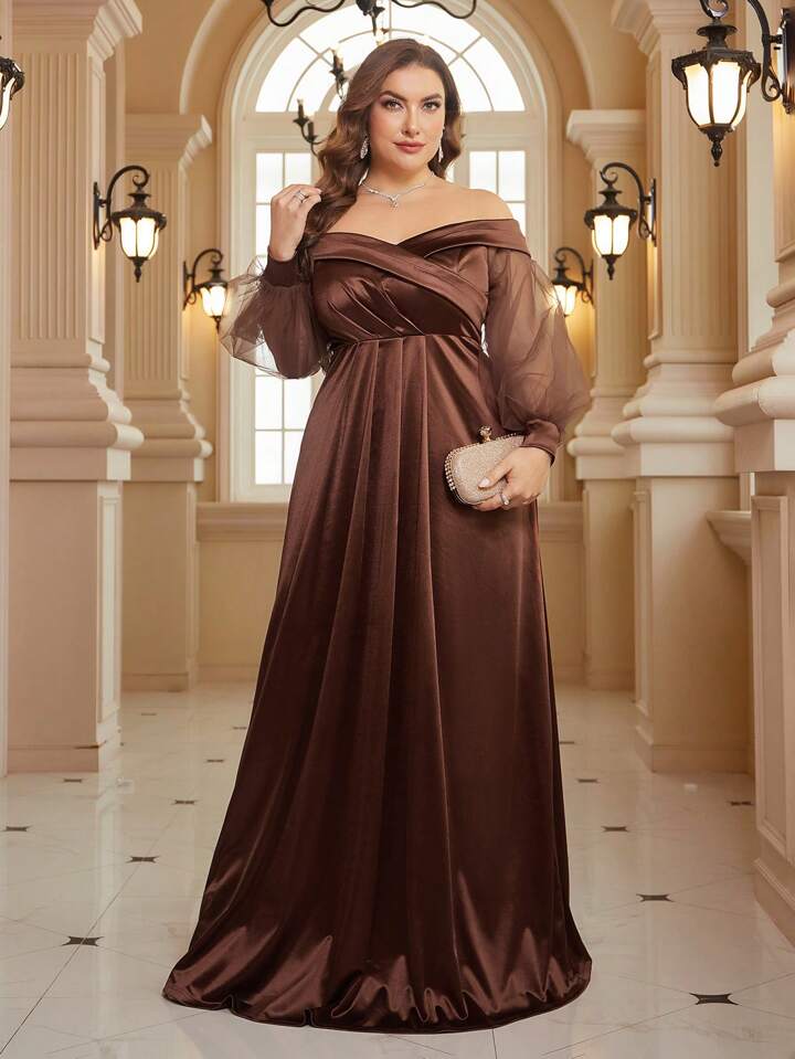 Illustrative example of brown long sleeve dress