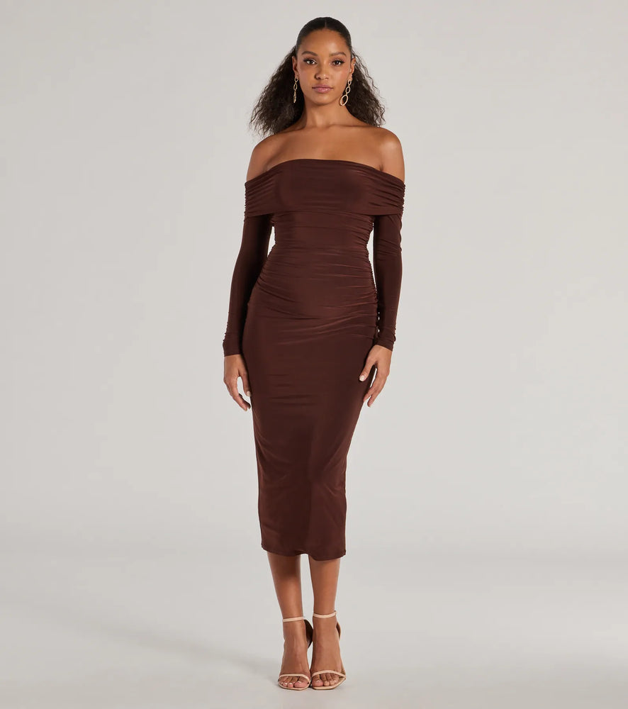 Illustrative example of brown long sleeve dress