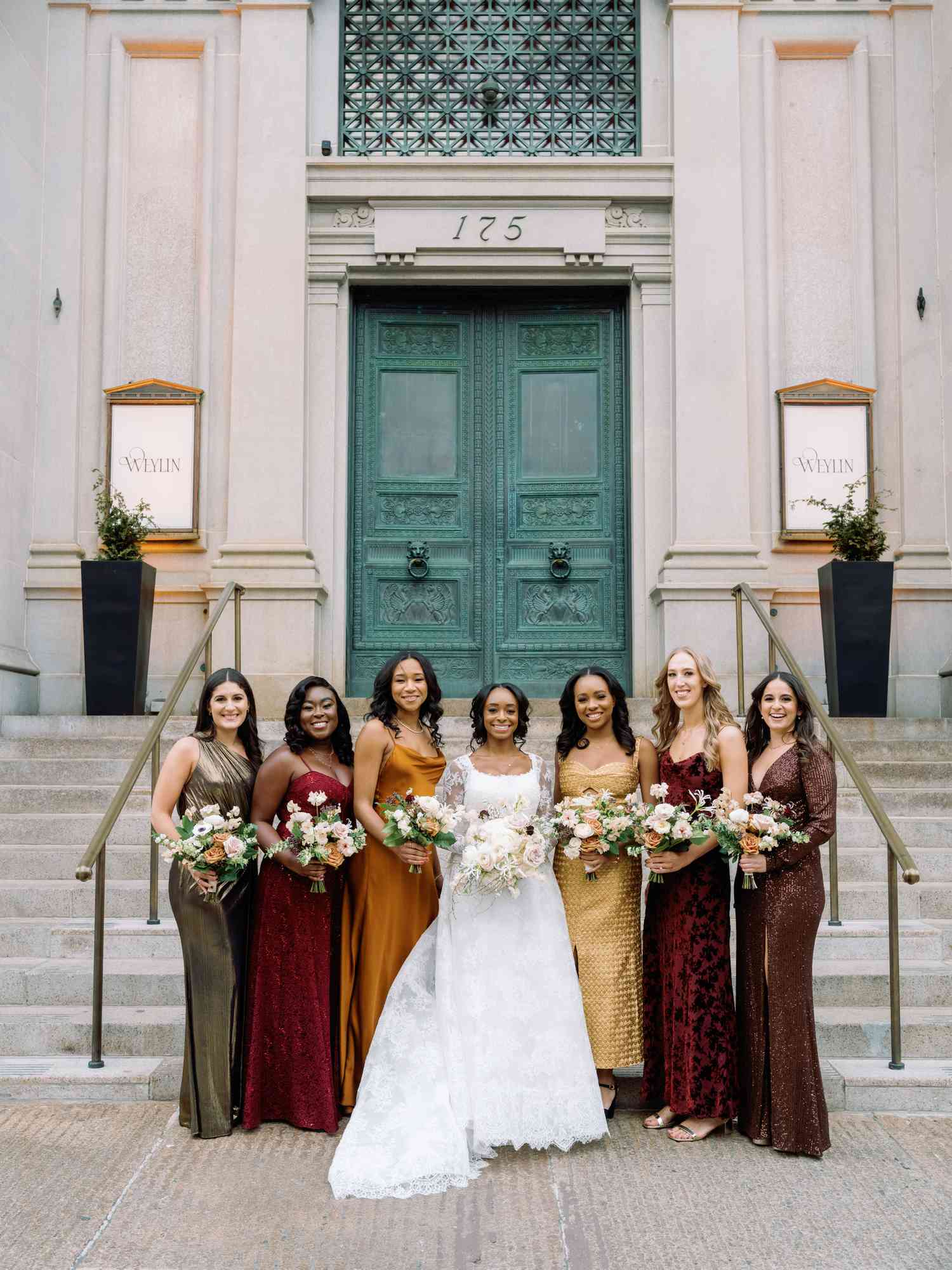 Illustrative example of burgundy bridesmaid dress