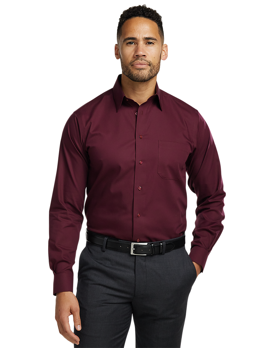 Illustrative example of burgundy dress shirt