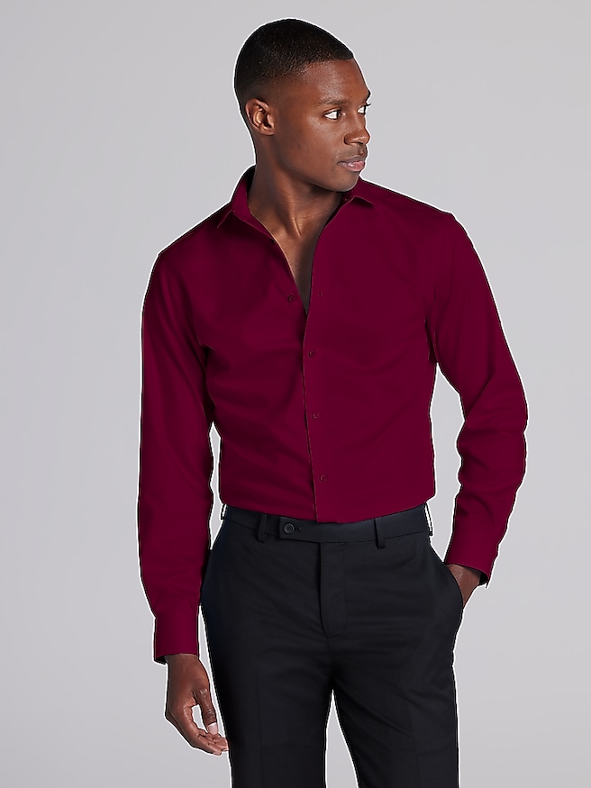 Illustrative example of burgundy dress shirt