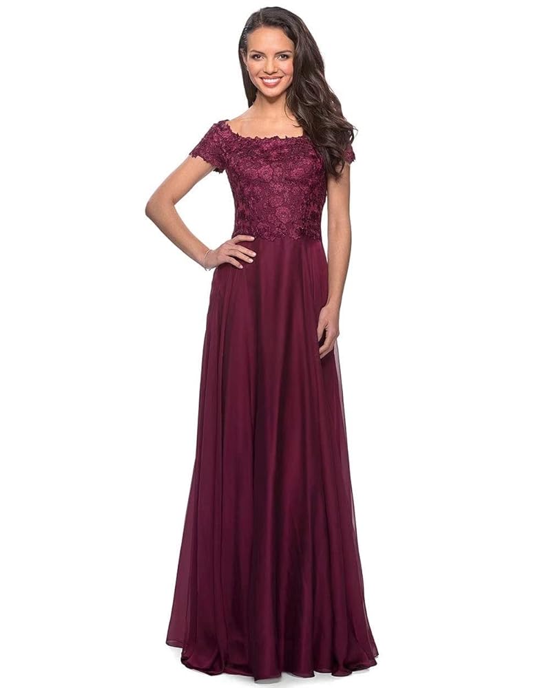 Illustrative example of burgundy mother of the bride dress