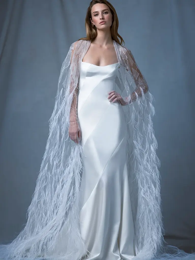 Illustrative example of cape dress wedding