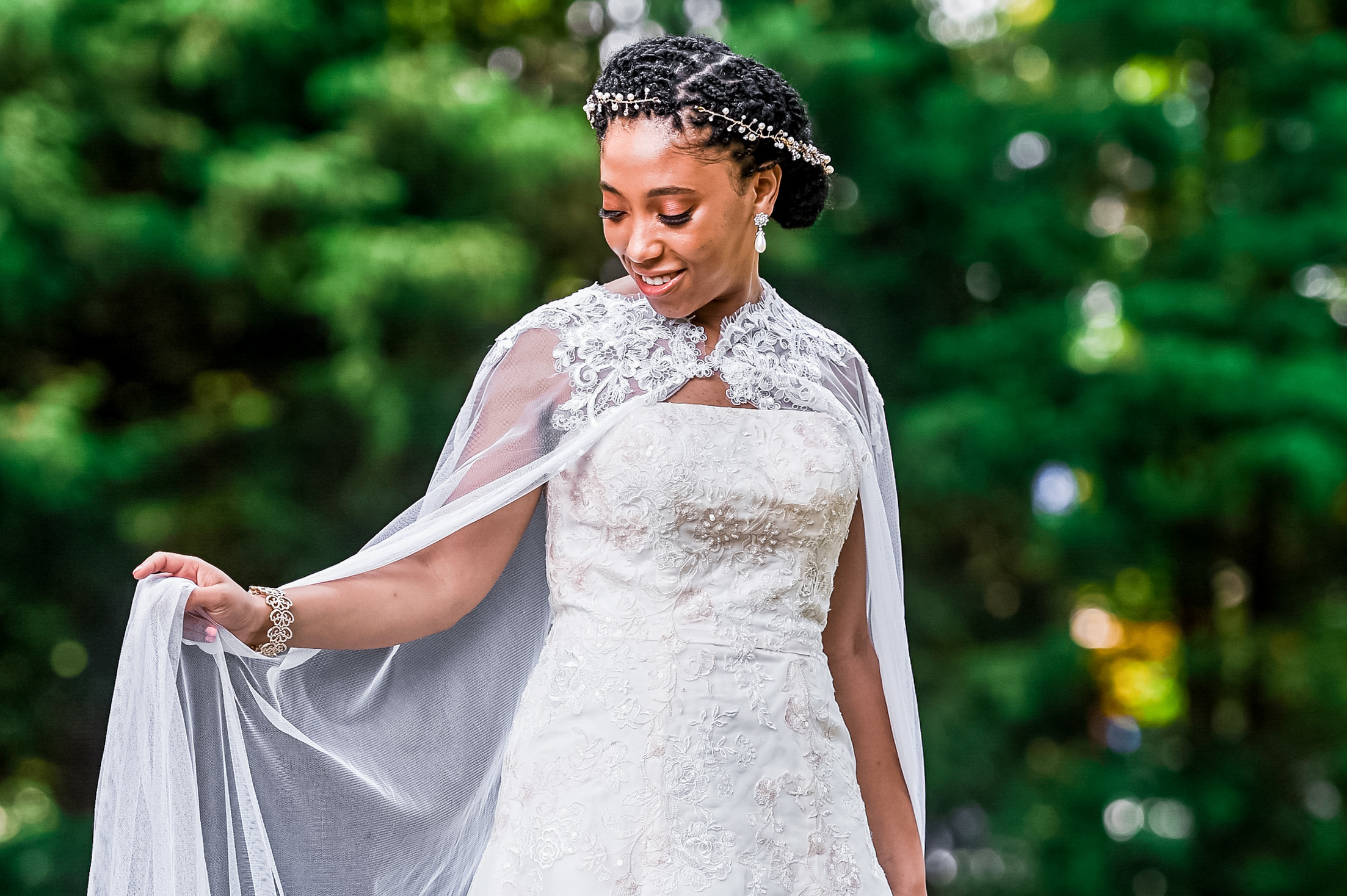 Illustrative example of capelet dress wedding