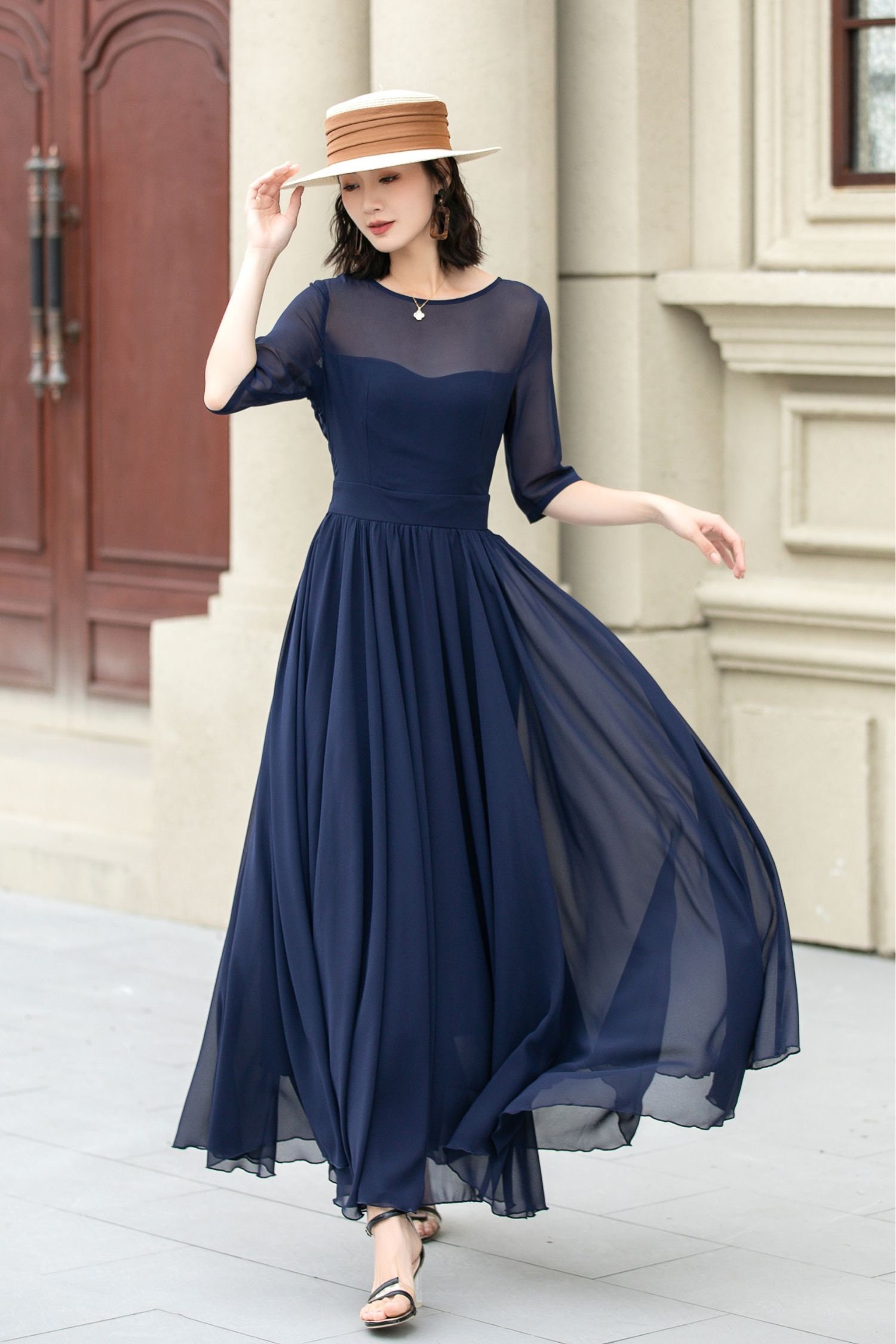Illustrative example of chiffon maxi dress