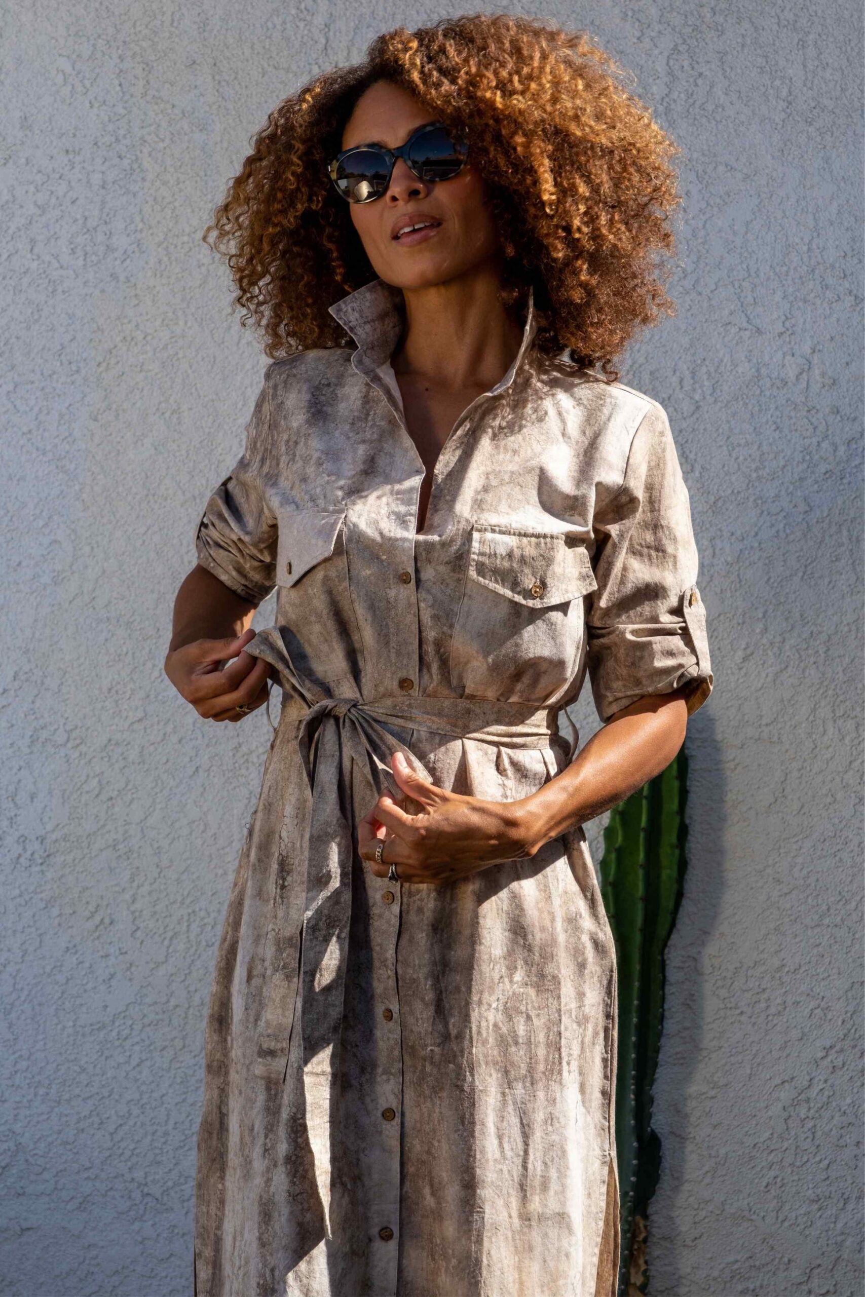 Illustrative example of cotton shirt dress
