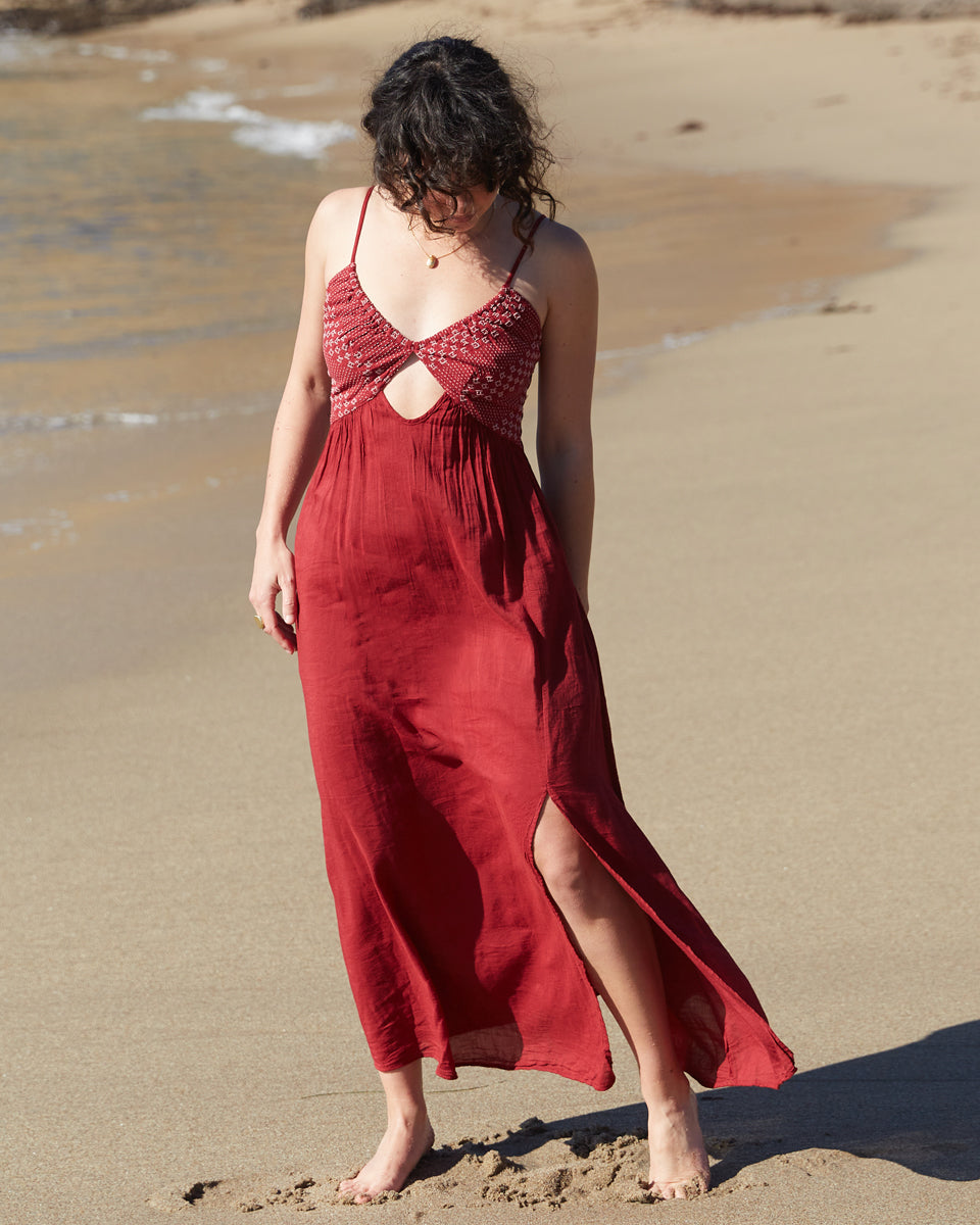 Illustrative example of cut out maxi dress