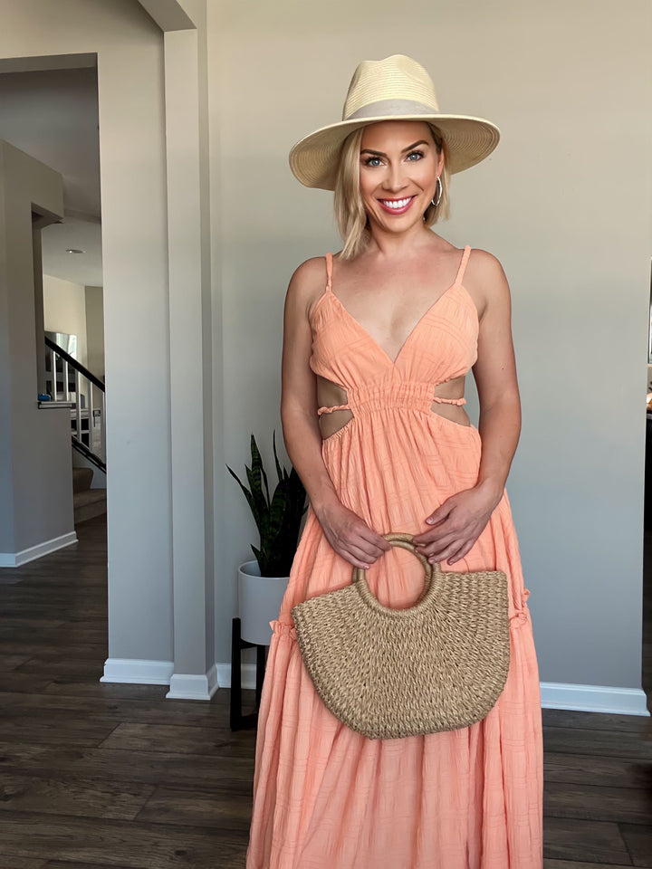 Illustrative example of cut out maxi dress