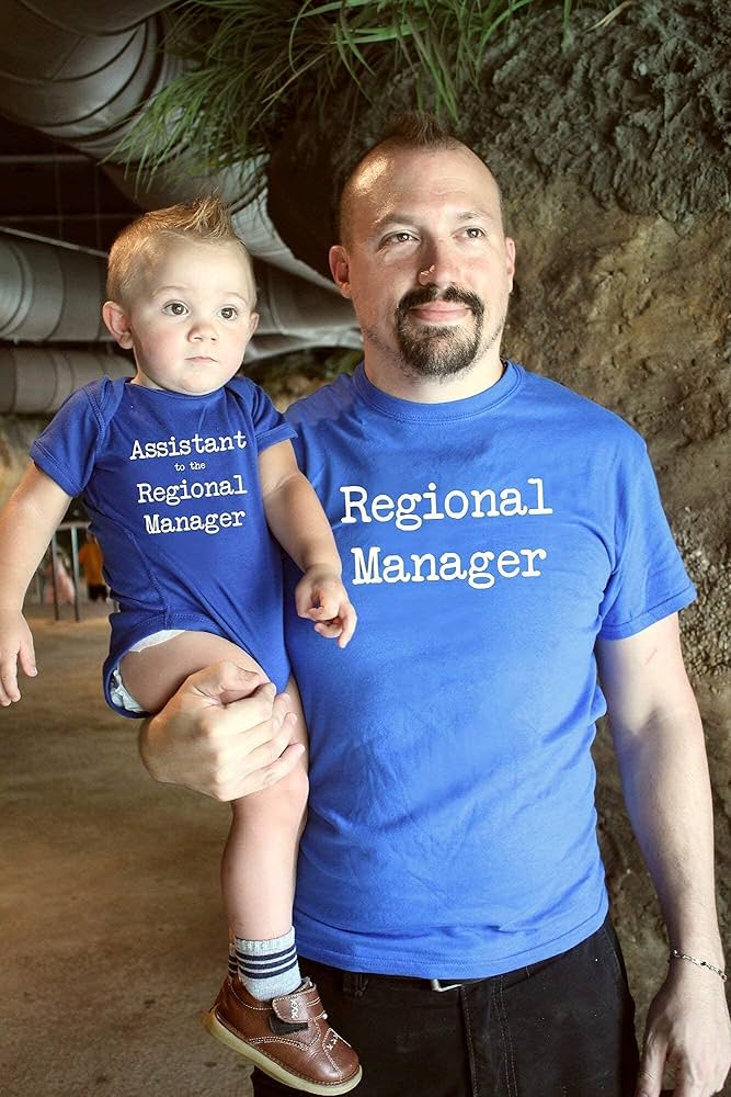Illustrative example of dad and son matching dress