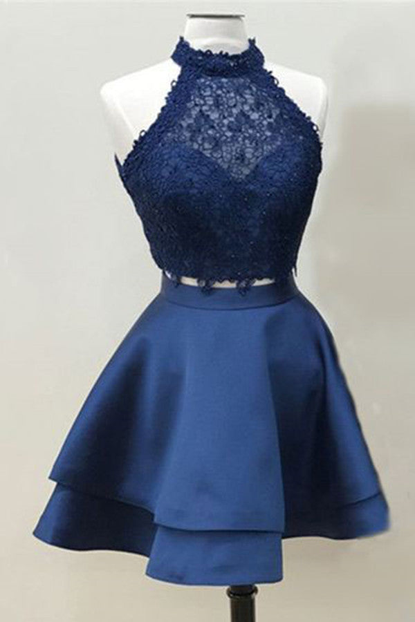 Illustrative example of dark blue homecoming dresses