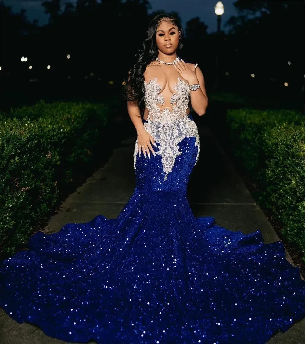 Illustrative example of dark blue prom dresses
