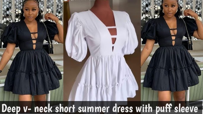 Illustrative example of deep v dress