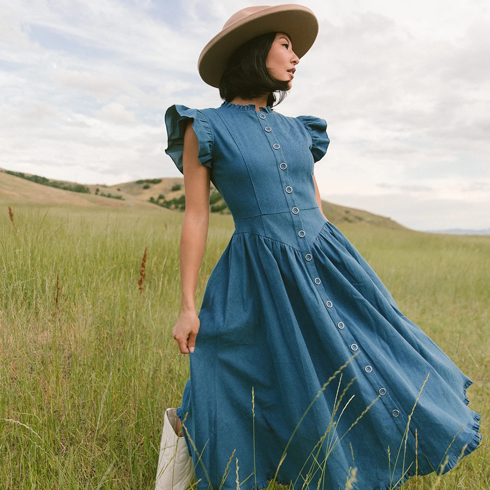 Illustrative example of denim dress dress
